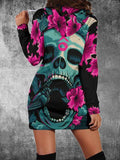 Women's Punk Skull Printed hooded Sweatdrees