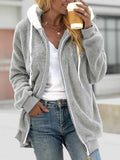 Women's Plush Thick Long-Sleeved Coat Cardigan