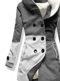 Women's Winter Check Print Casual Fleece Coat Jacket