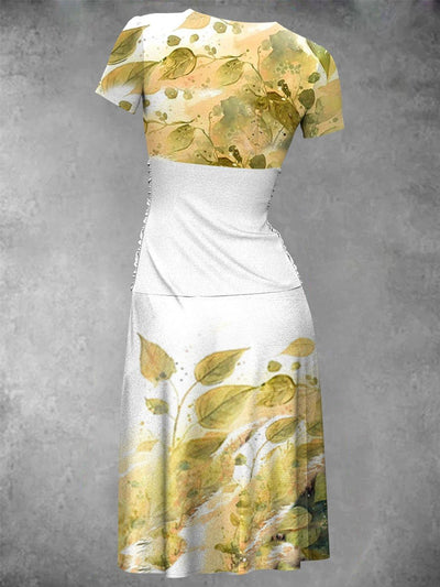 Women's Summer Vintage Sloth Print Maxi Dress