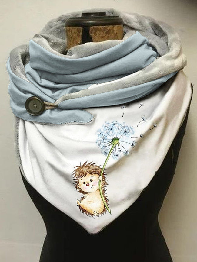 Hedgehog Dandelion Casual Scarf and Shawl