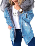 Women's Autumn and Winter Denim Cotton Jacket Coat