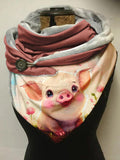 Cute Pig Casual Print Scarf