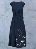 Women's Dark Blue Dandelion Maxi Dress