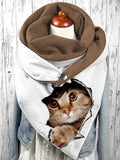 Women's Cat Print Casual Wrap Scarf