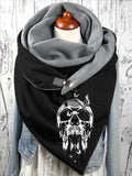 Skull Butterfly Casual Print Scarf