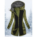 Women's Hoodie Jacket Comtemporary Stylish Patchwork Outdoor Daily Coat Polyester Short Green Fall Winter Zipper Doll Collar Regular Fit S M L XL XXL 3XL