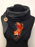 Women's Scarfs Firefox Print Warm Buttoned Scarf