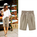 Lace Up Elastic Waistband Loose Shorts